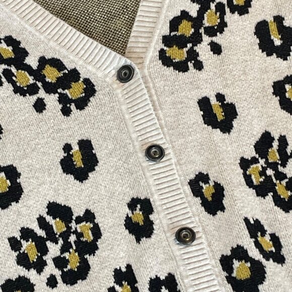 Cabi Womens Leopard Print Button-Down Cardigan Sweater S - Picture 3 of 12